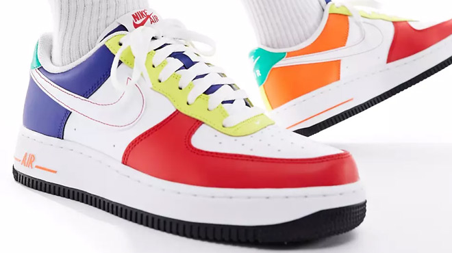 A Pair of Nike Air Force 1 07 LV8 Sneakers in Multi Color