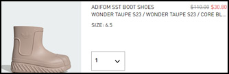 Adidas Boots Order Summary