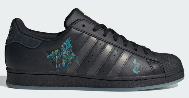 Adidas Superstar Shoes Black on Grey Backround