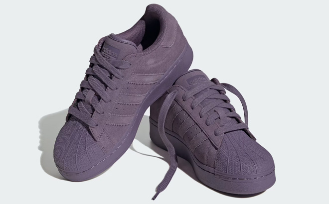 Adidas Womens Superstar XLG Shoes in Shadow Violet Color