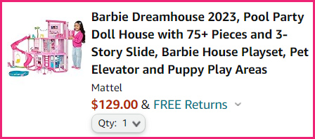 Barbie Dreamhouse 2023 Checkout Summary