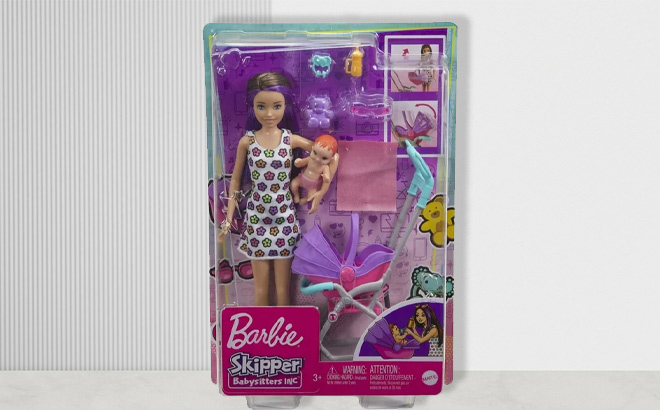 Barbie Skipper Babysitters Inc Stroller Playset on the Table