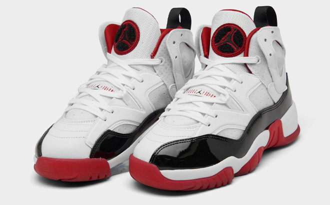 Big Kids Air Jordan Shoes in White and Red