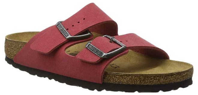 Birkenstock Arizona Birko Flor Narrow Sandals in Red Color