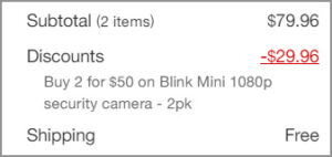 Blink Mini Cameras at Checkout