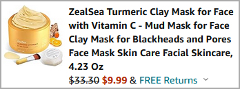 Checkout page of ZealSea Turmeric Vitamin C Clay Mask