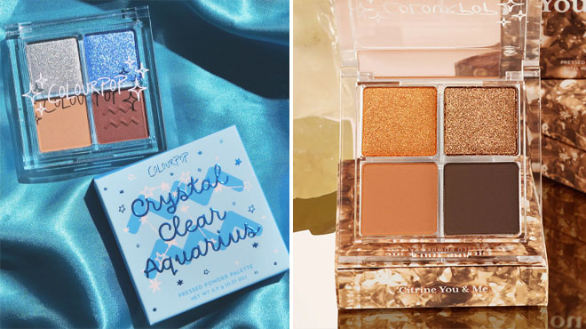 ColourPop Crystal Clear Aquarius Eyeshadow Palette and ColourPop Citrine You Me Eyeshadow Palette