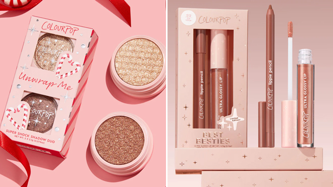 Colourpop Cosmetics unwrap me shadow kit and best besties ultra lip duo