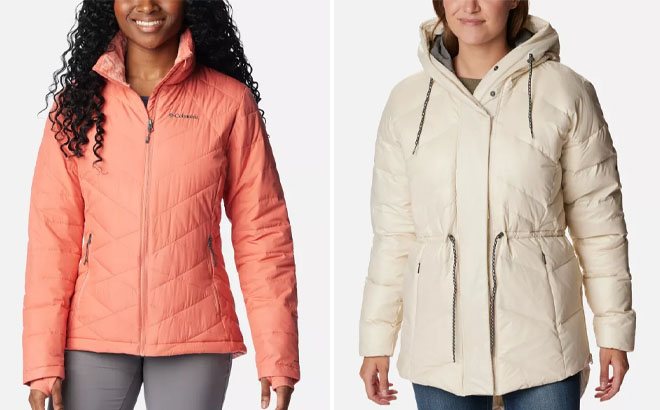 Columbia Womens Heavenly Jacket and Columbia Womens Icy Heights II Down Novelty Jacket