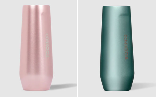 Corkcicle 7oz Flute Color Rose Metallic and Jade