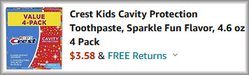 Crest Kids Toothpaste Checkout Screen