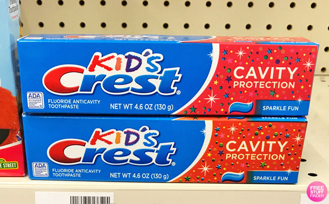 Crest Kids Toothpaste in a Shelf