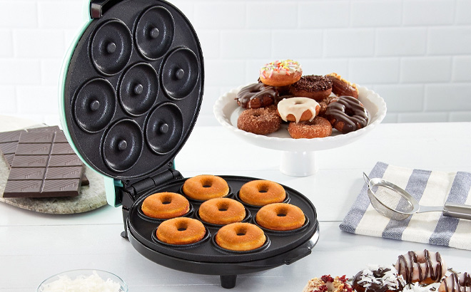 Dash Express Mini Donut Maker on the Table