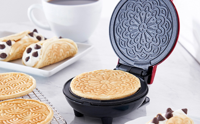 Dash Mini Pizzelle Maker on the Table