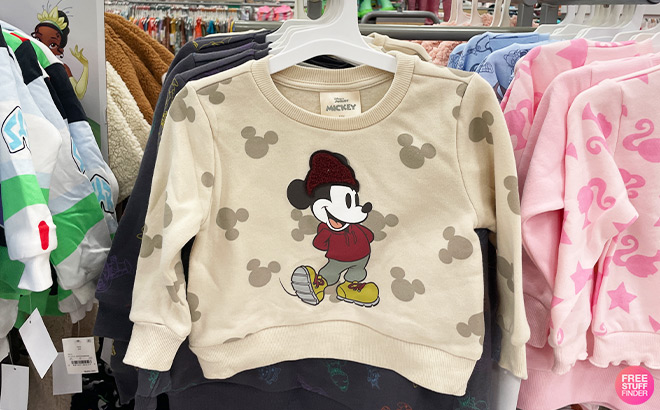 Disney Mickey Mouse Patch Fleece Pullover Sweatshirt