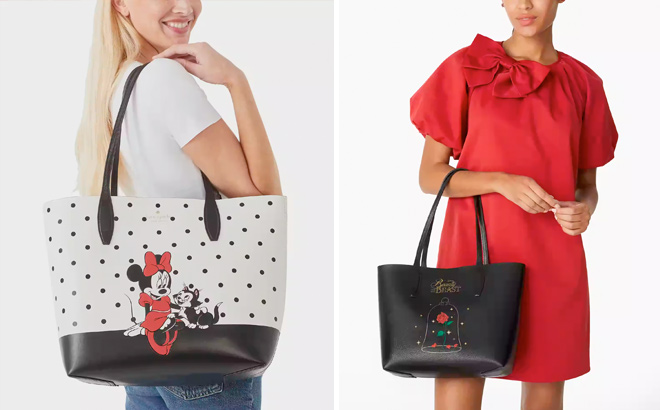 Disney X Kate Spade New York Minnie Mouse Tote Bag and Disney X Kate Spade New York Beauty And The Beast Small Reversible Tote