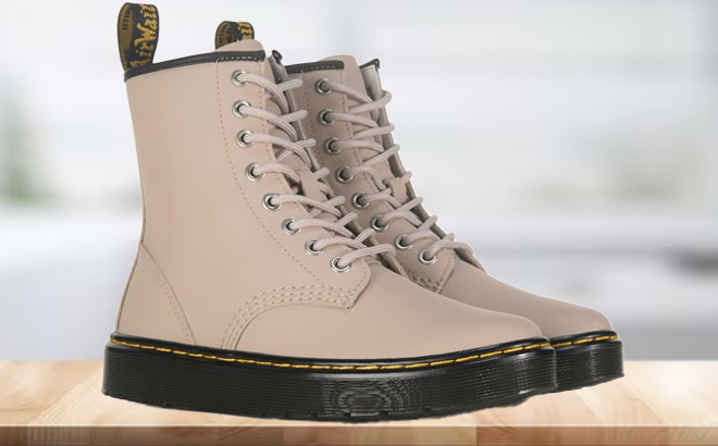 Dr Martins Zavala Combat Boot in Rose