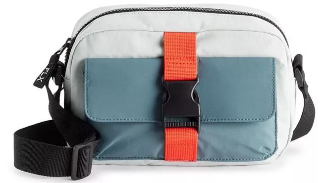 FLX Buckle Camera Crossbody Bag in Sauna Green Claremont Color