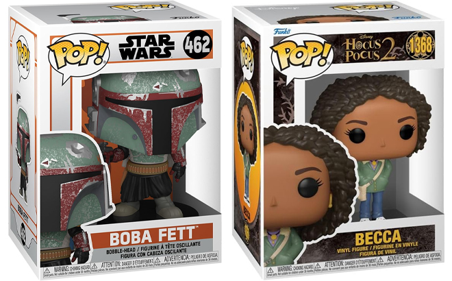 Funko POP Star Wars The Mandalorian Action Figure Boba Fett and Disney Hocus Pocus 2 Becca