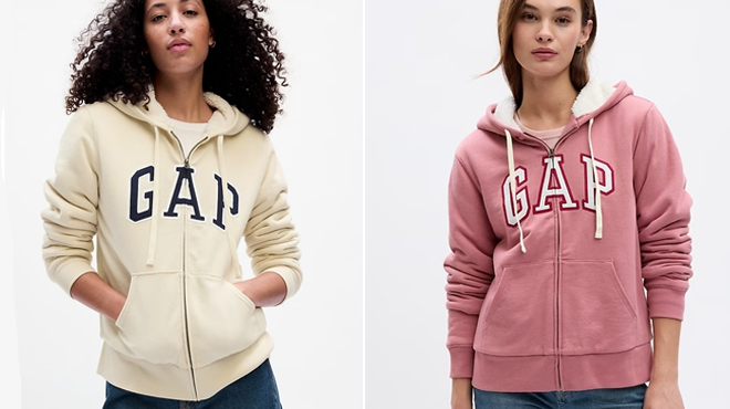 Gap Logo Sherpa Lined Zip Hoodie