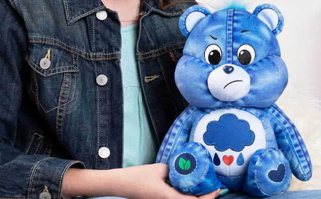 Girl is Holding Care Bear Grumpy Bear