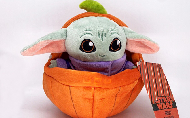 Grogu Plush in Pumpkin Shell