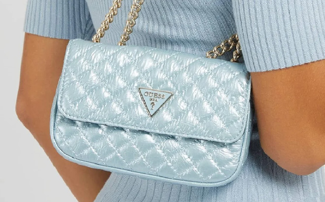 Guess Spark Micro Mini Bag in Powder Blue Color