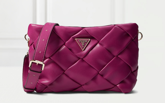 Guess Zaina Crossbody Top Zip in Boysenberry Color