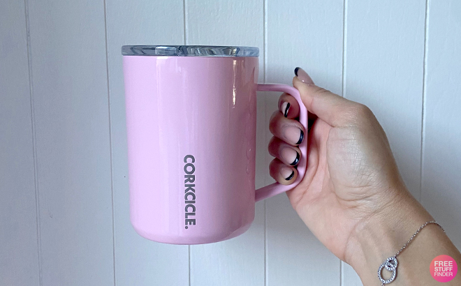 Hand Holding Corkcicle Insulated Mug