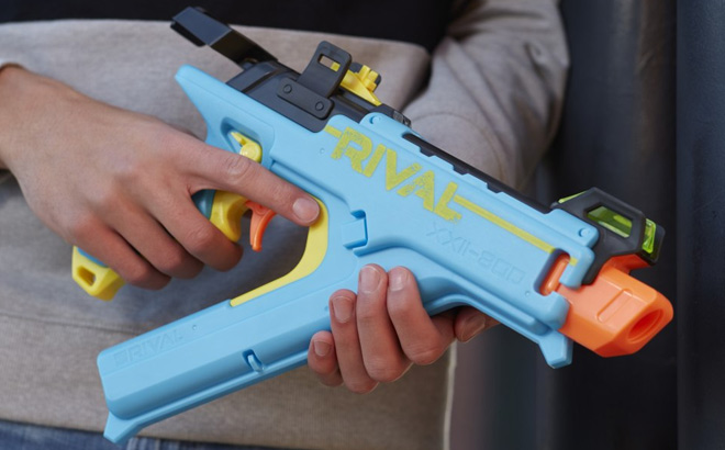 Hand Holding NERF Rival Vision XXII 800 Blaster