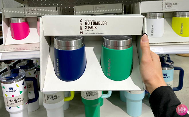 Hand Holding Stanley Stainless Steel Everyday Go Tumblers 2 Pack