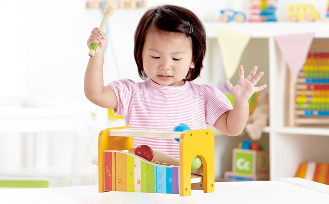 Hape Pound Tap Bench with Slide Out Xylophone