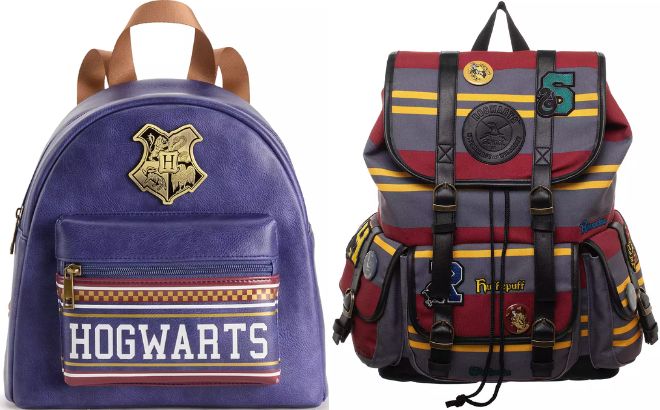 Harry Potter Hogwarts Mini Backpack and Harry Potter Hogwarts Canvas Backpack