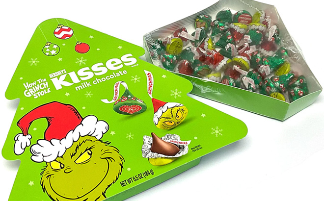 Hersheys Kisses How The Grinch Stole Christmas Tree on White Backround