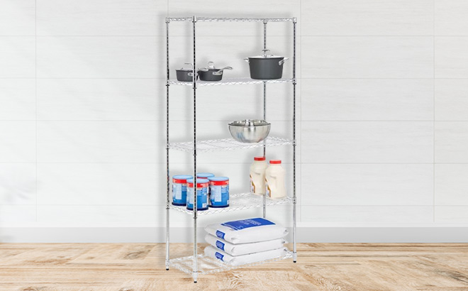 Honey Can Do 5 Tier Chrome Heavy Duty Adjustable Shelving Unit