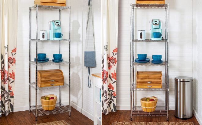 Honey Can Do 5 tier Chrome Shelving Unit