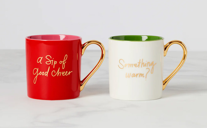 Kate Spade Be Jolly Mug Set on a Table