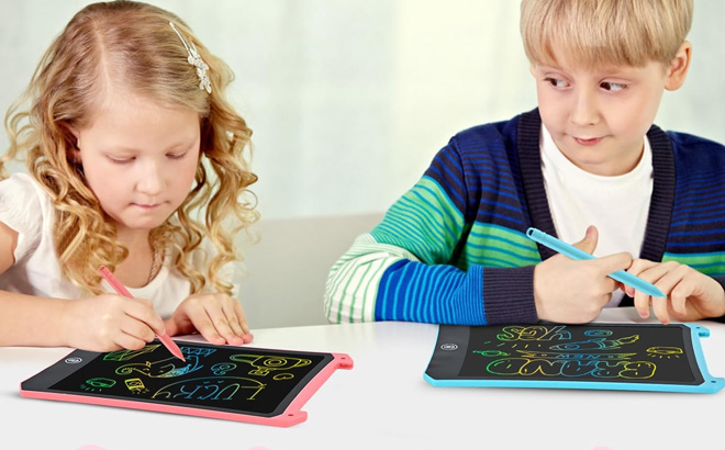 Kids are Writing on Doodle Board LCD Writing Tablet