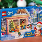 LEGO City 2024 Advent Calendar with a Christmas Tree on the Background