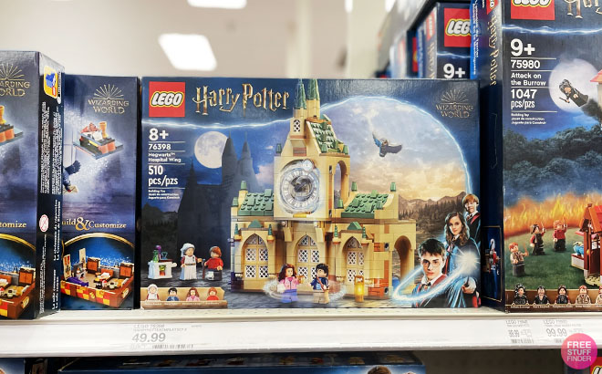 LEGO Harry Potter Hogwarts Hospital Wing Buildable Castle Toy on the shelf