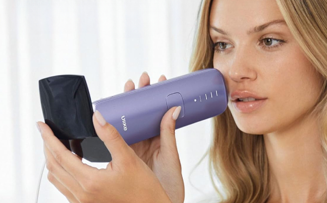 Lady Using the Ulike Air 3 IPL Hair Removal Device