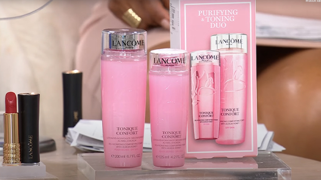 Lancome 2 piece Tonique Confort Set on a Display