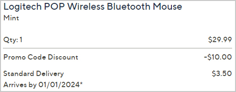 Logitech POP Wireless Bluetooth Mouse Order Summary