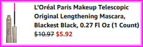 Loreal Paris Mascara Checkout Screen