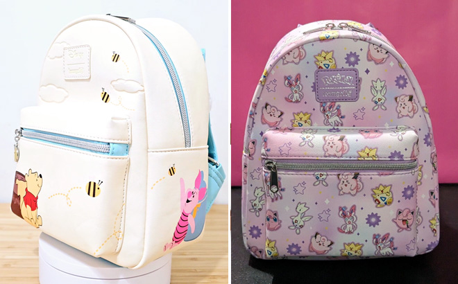 Loungefly Disney Winnie The Pooh and Pokemon Backpack