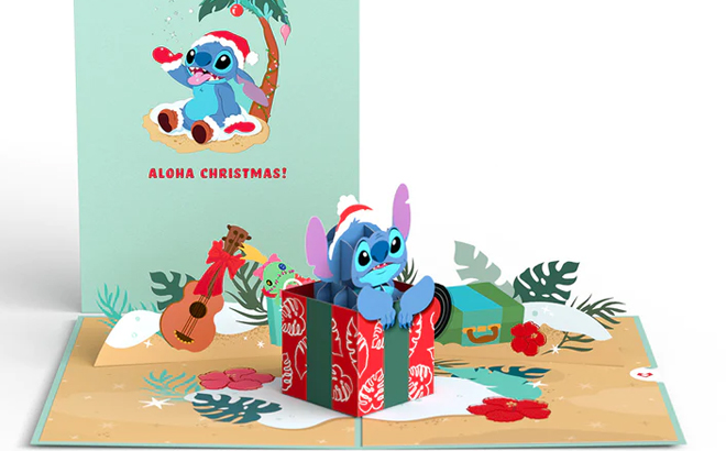 LovePop Disneys Stitch Aloha Christmas Pop Up Card 1