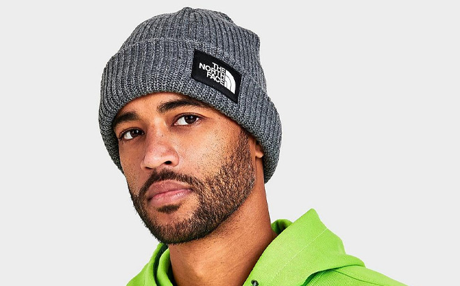 Man is Wearing The North Face Salty Lined Beanie Hat