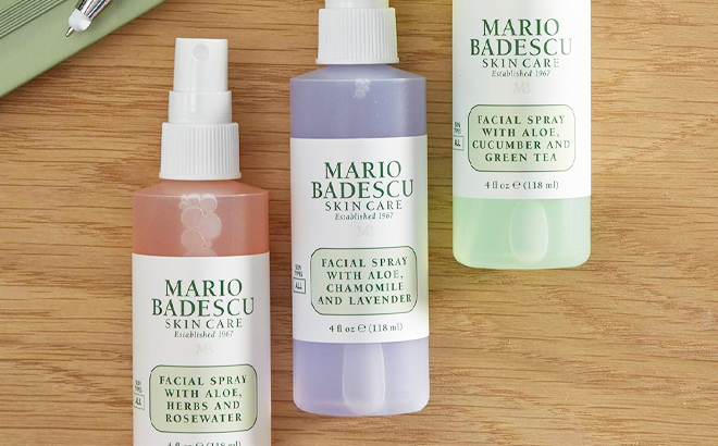 Mario Badescu Facial Spray Collection with Rose Water Cucumber Lavender and Orange Blossom Multi Purpose Cooling and Hydrating Face Mist for All Skin Types