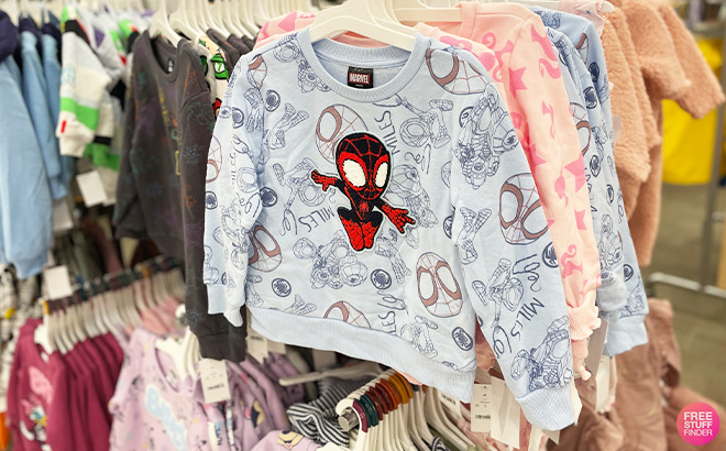 Marvel Spider Man Miles Morales Chenille Patch Fleece Pullover