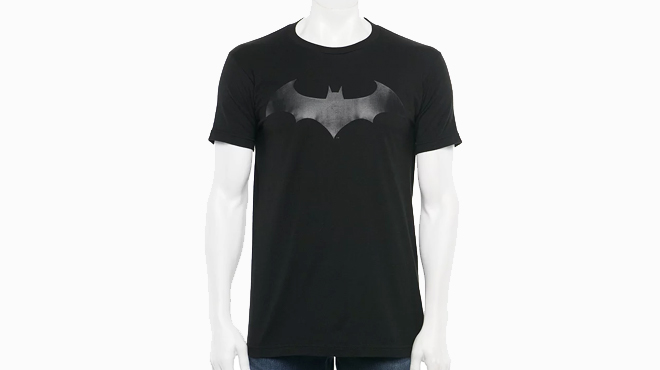 Mens Batman Logo Tee in Black